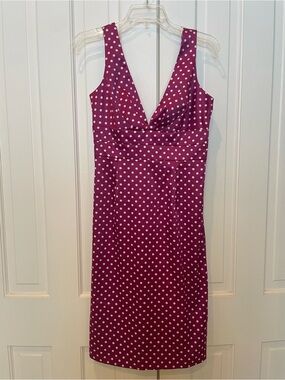 Donna Ricco women’s Sleeveless Magenta Polka Dot Dress